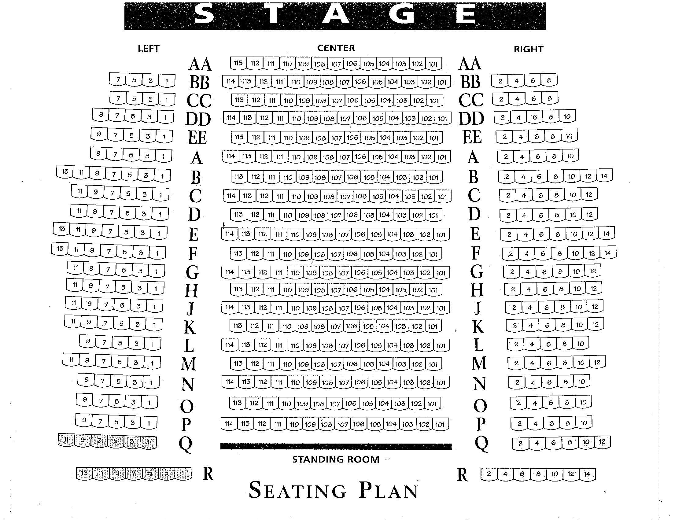 Minetta Lane Theatre Seating Chart